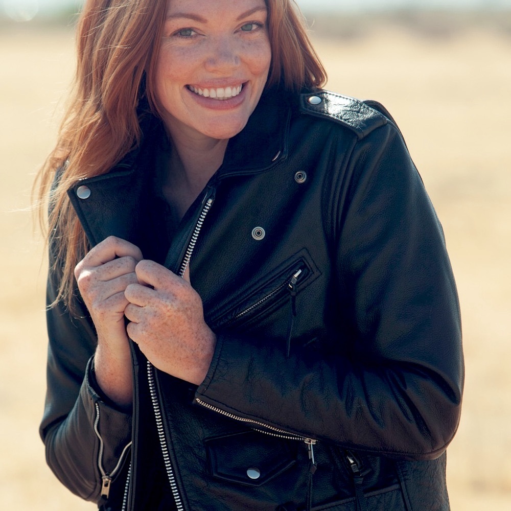Classic Black Genuine Leather Moto Jacket - Picture 8 of 11